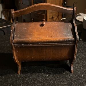 Vintage Wooden Roll Top Box